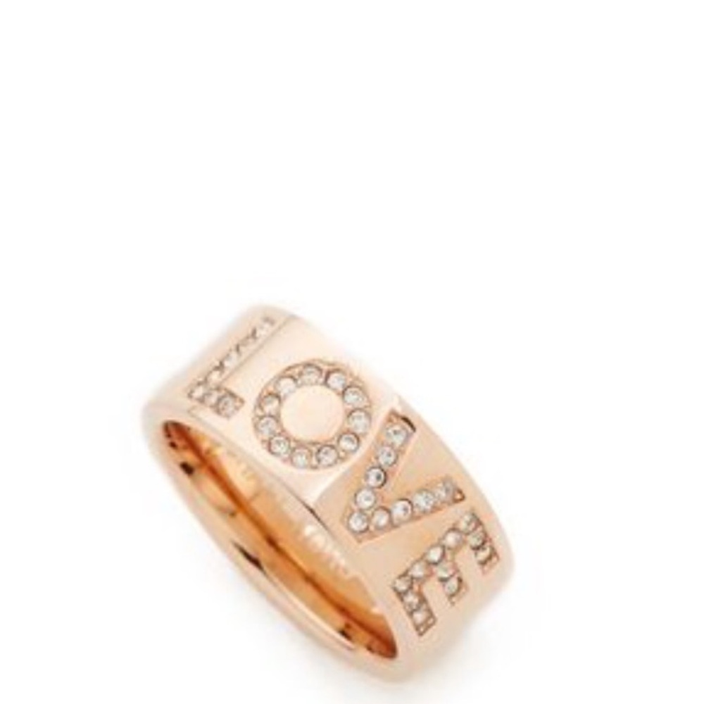 $85 Michael Kors Crystal Love Band Ring size 6